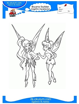 Çocuklar İçin Tinkerbell Boyama Sayfaları 